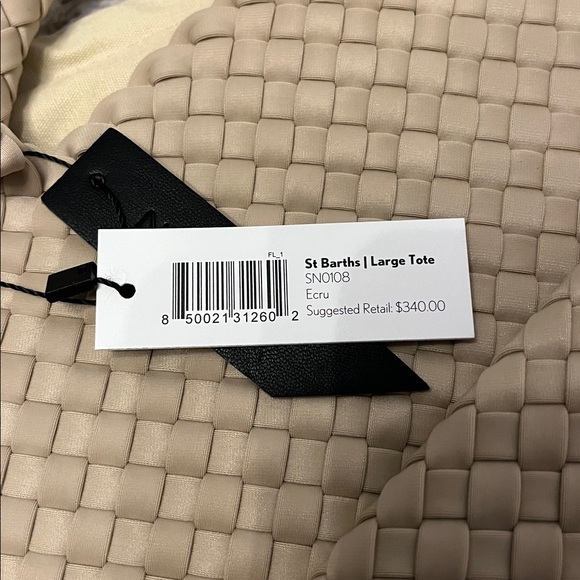 Naghedi St Barths Large tote bag. Ecru. Cream. Tan. New with tags. - Picture 3 of 5